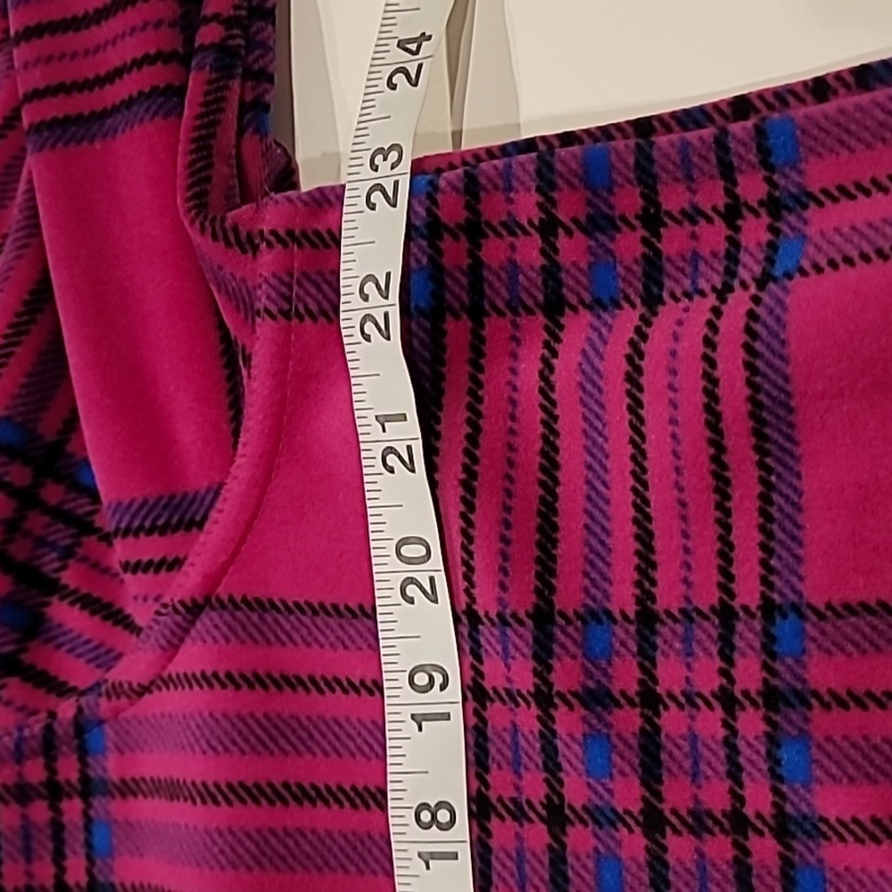 Denim 24/7 Velour Bold Plaid Shirt Pink Blue Medium - Picture 11 of 13